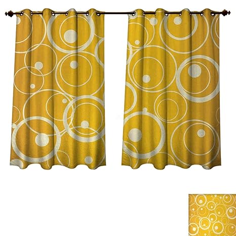 Amazon Com Anzhouqux Vintage Yellow Blackout Curtains Panels For