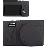 MUZIRI KINOKOO Silicone Sleeve Compatible for Panasonic Lumix ZS99 Camera - Soft Protective Cover for DC-ZS99/TZ99 Digital Camera with Removable Lens Cover - Anti-Slip & Anti-Scratch - Black