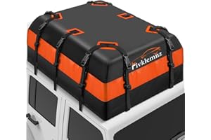FIVKLEMNZ 30 Cubic Car Rooftop Cargo Carrier Roof Bag Waterproof for All Top of Vehicle with/Without Rack Includes Topper Anti-Slip Mat + Reinforced Straps + 6 Door Hooks + Luggage Lock