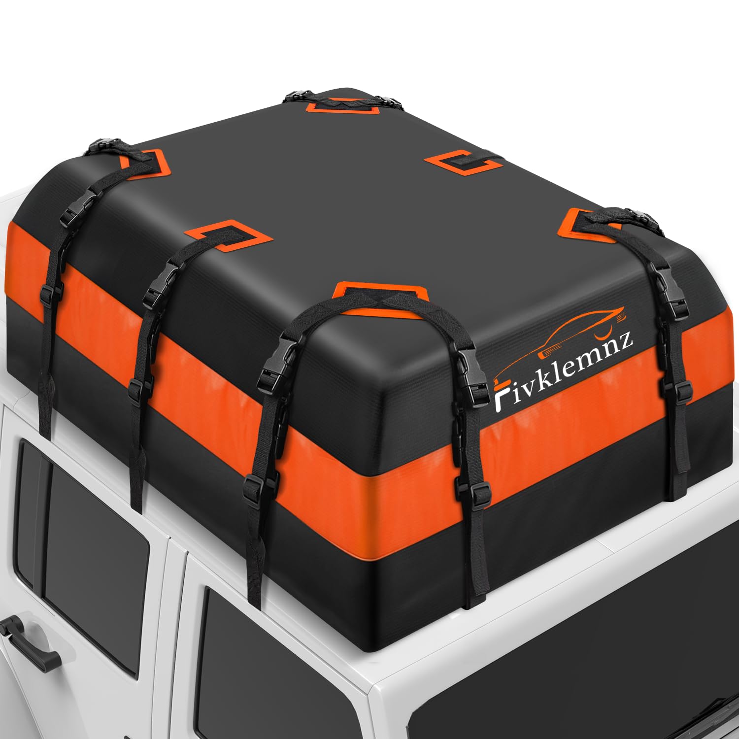 Photo 1 of FIVKLEMNZ 30 Cubic Car Rooftop Cargo Carrier Roof Bag Waterproof for All Top of Vehicle with/Without Rack Includes Topper Anti-Slip Mat + Reinforced Straps + 6 Door Hooks + Luggage Lock