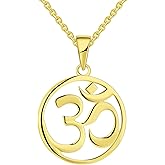 JO WISDOM Women OM Necklace,925 Sterling Silver Indian Yoga Aum Om Ohm Necklace