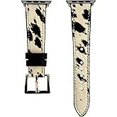 Wonderent Premium Western Furry Cow Leather Watchband for Apple Watch – Fits Sizes 38mm, 40mm, 41mm, 42mm, 44mm, and 45mm, Compatible with Series 9, 8, 7, 6, 5, 4, and SE (No. 132)