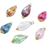 DanLingJewelry 100Pcs Colorful Drop Shaped Glass Charms Faceted Teardrop Crystal Dangle Charms for DIY Earrings Necklaces Jewelry Making