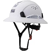 LOHASWORK Full Brim Hard Hat, OSHA Construction Work Approved, ABS Safety Helmet with 6 Point Adjustable Ratchet Suspension Industrial Work