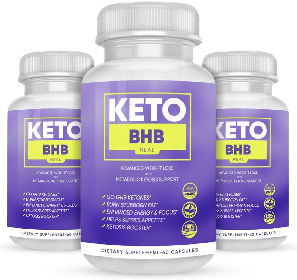 Keto BHB Real Capsules - Keto BHB Real 800 Capsules for Weight Loss - Advanced Keto BHB Capsules Formula with Fat Burning Ketosis (180 Capsules, 3 Month Supply)