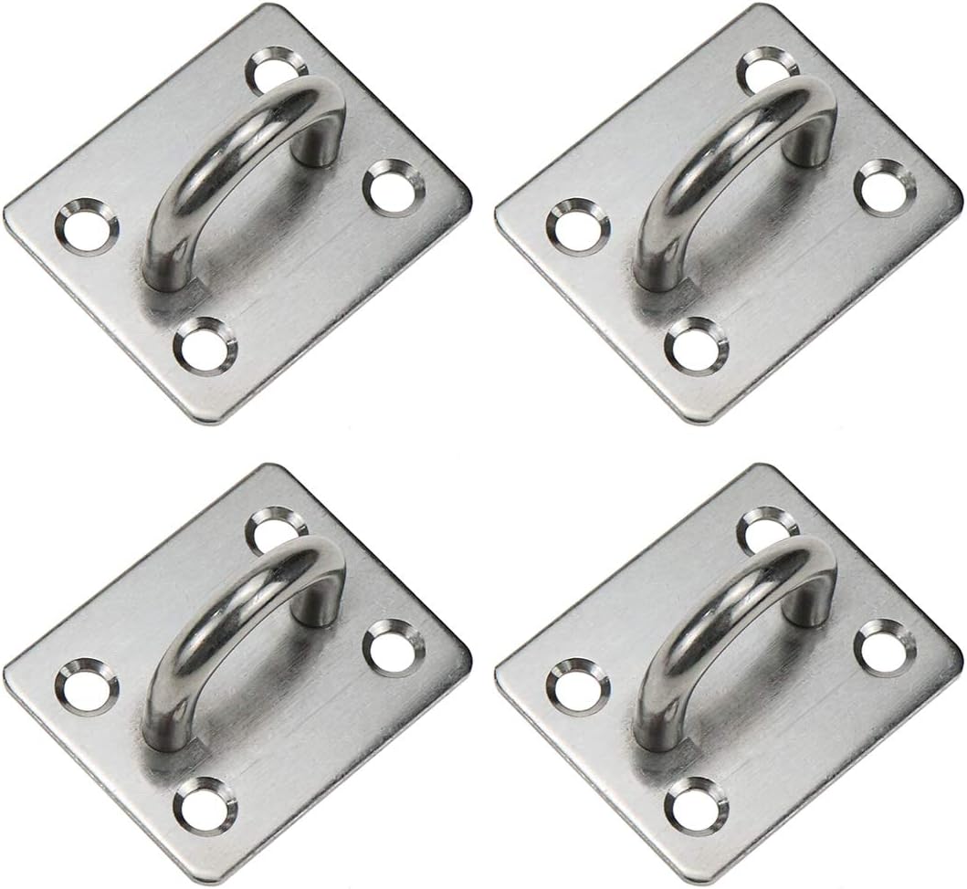 Meprotal 4pcs Stainless Steel Ceiling Hook Square 1.8inch Pad Eye Plate