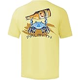 Palmyth Men's Fishing Shirt Short Sleeve Sun Protection UV UPF 50+ SPF T-Shirt