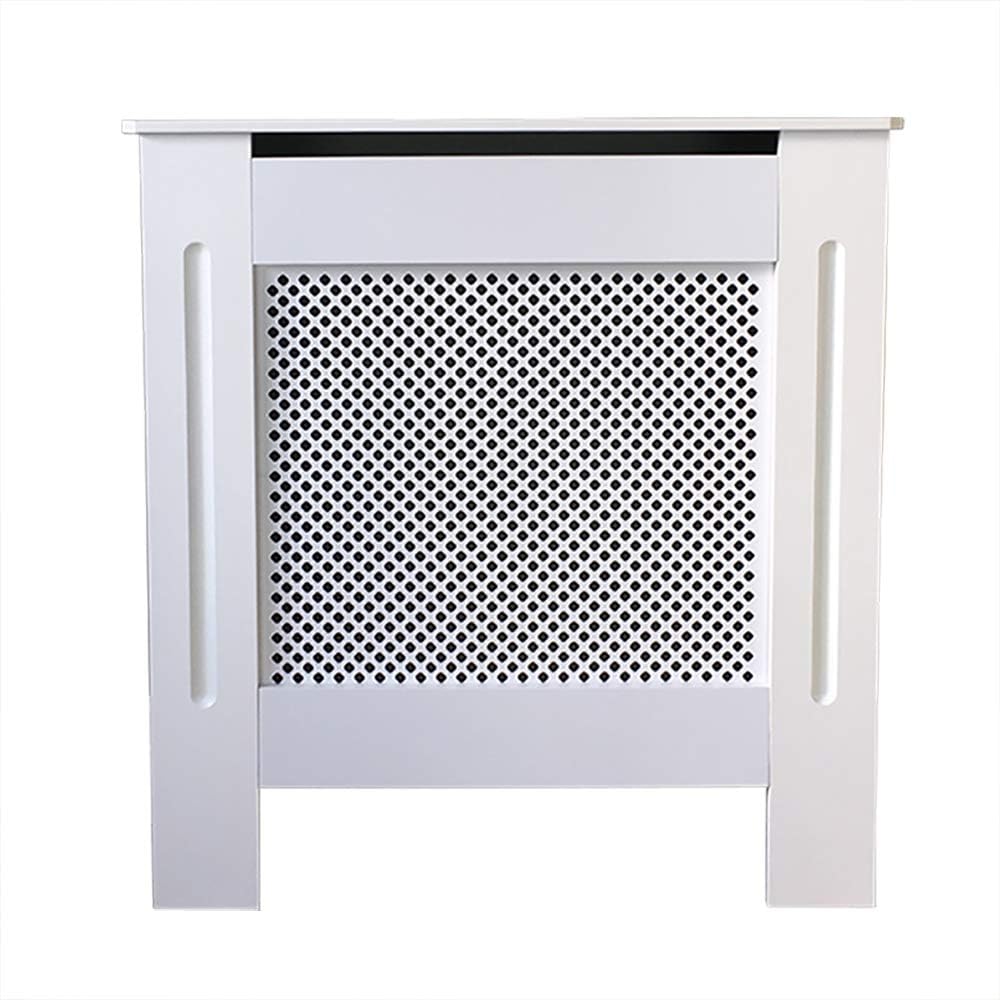 Jack Stonehouse White Painted Traditional MDF Wood Radiator Cover Cabinet with Cross Diamond Design - Mini