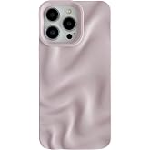 Caseative for iPhone 15 Pro Max Case, Pink | Water Ripple Pattern Wave