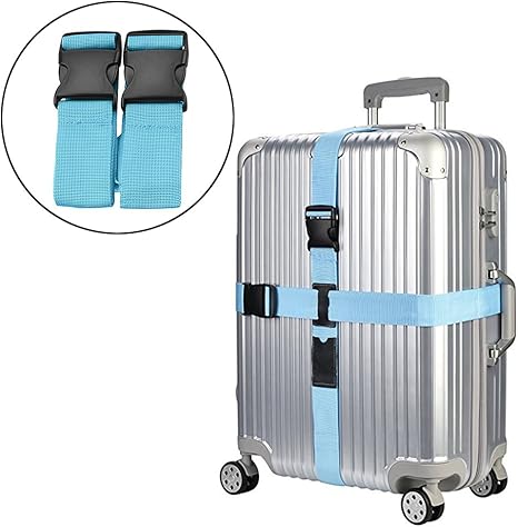 Amazon Co Jp 十字型ベルト スーツケースベルト 長さ調整 紛失防止 ネームタグ トランクベルト 荷物固定バックル 荷崩れ防止 ナイロン ベルト 旅行 出張用 ホーム キッチン