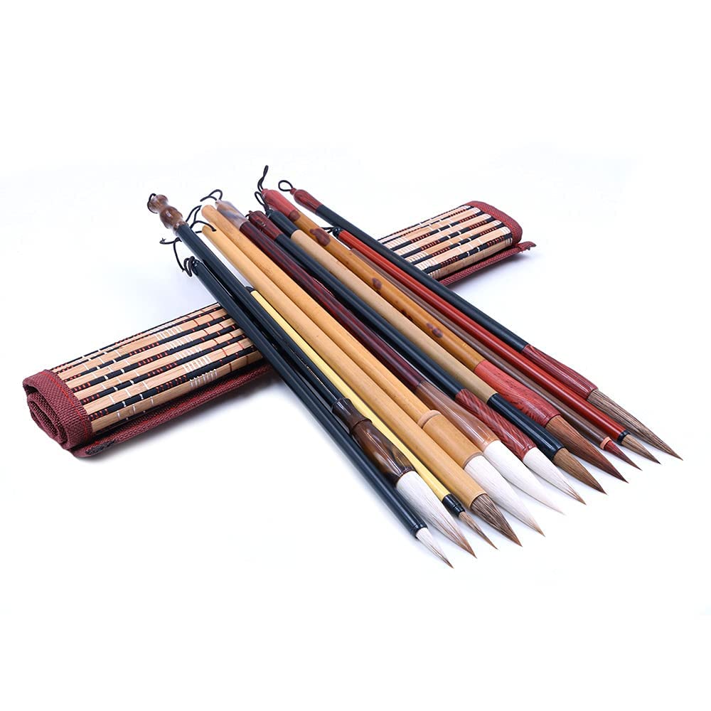 CENPEK 12Pcs-set Excellent Chinese Calligraphy Brush Kanji Japanese Sumi Drawing Brush