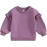 Doisbetthsay Baby Girl Boy Sweatshirts Toddler Trendy Solid Color Crew Neck Long Sleeve Pullovers Child Loose Top