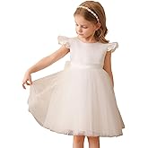 Kismissal Flower Girl Dresses Wedding Tulle Ruffle Baby Girl Pageant Birthday Party Ball Gown with Bowknot