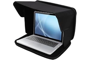 Depisuta Laptop Sun Shade, 16in Outdoor Foldable Laptop Shield Cover, Effectively Block Light and Heat, Adjustable Privacy Sc