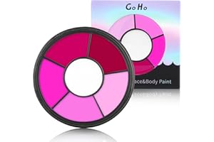 Go Ho 6 Colors Hot Pink Face Body Paint,Cream Washable Formula Face Paint for Halloween Cosplay,Body Paint SFX Makeup Palette,Professional Face Paint Makeup