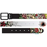 ED HARDY Men's Tattoo Print Graphic Twist Reversible Belt