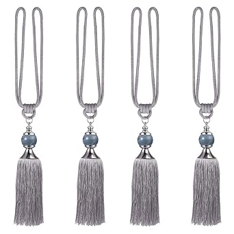 Tanice 4pcs Curtains Tieback Rope Tie Backs Tassel Tiebacks Beaded