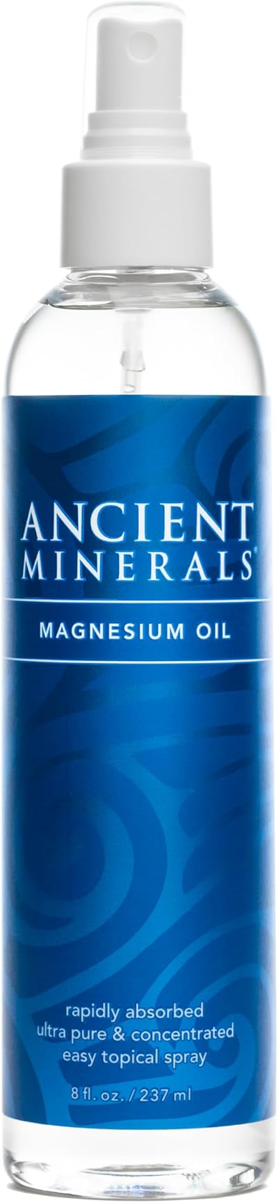 Ancient Minerals Magnesium Oil 237ml Transdermal Supplement Spray