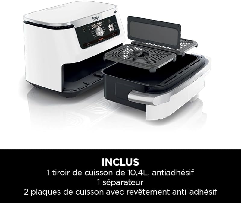 Foodi FlexDrawer Air Fryer 2 Compartiments, 10,4L, Blanc
