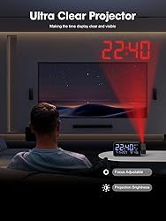 ROCAM Projection Alarm Clock, Digital Clock with