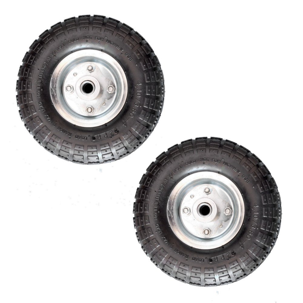 KCT Twin Pack 10" Replacement 4.10/3.504 Wheel for Garden Carts and
