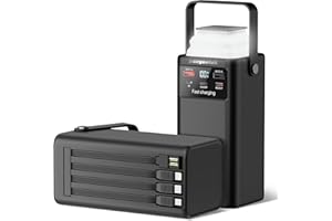 PANGOOTEK Portable Power Station 99Wh 27000mAh Portable Charger Power Bank with Camping Light 22.5W Fast Charging QC 3.0 PD Built in Cables Outdoor Generator for Hiking Fishing Travel