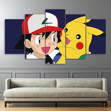Amazon Gtt キャンバスプリント ポケモン ピカチュウ絵 5パネル キャンバス アートプリント ウォールアートワーク デジモン アニメ 子供部屋 B 10 15 2 10 2 10 25cm 1 アートフレーム ポスター オンライン通販