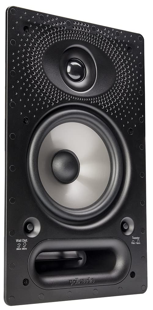 Polk Audio 65-RT in Wall Speakers (1) 6.5" Driver – Vanishing Series Premium Sound | Power Port & Paintable White Grille