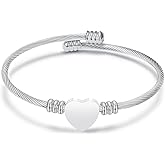 zeqingjw Heart Urn Bracelet for Ashes for Women Stainless Steel Loved Ones Cremation Jewelry Human Pet Ashes Holder Keepsake Memorial Bangle