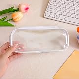 CHEERYMAGIC Clear Pencil Case Clear Exam Pencil Pouch PVC Zippered White view 3