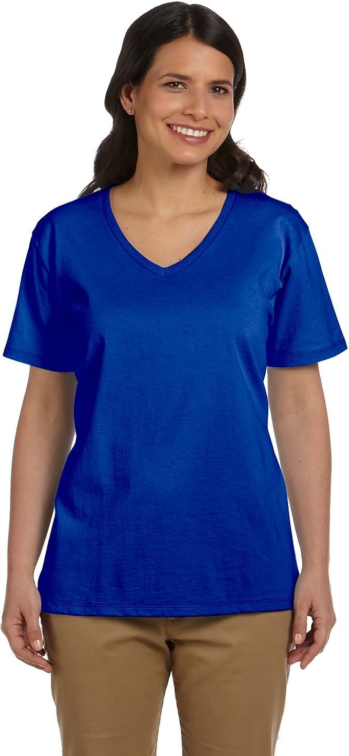 Hanes Relaxed Fit Women's ComfortSoft Vneck TShirt at Amazon Women’s