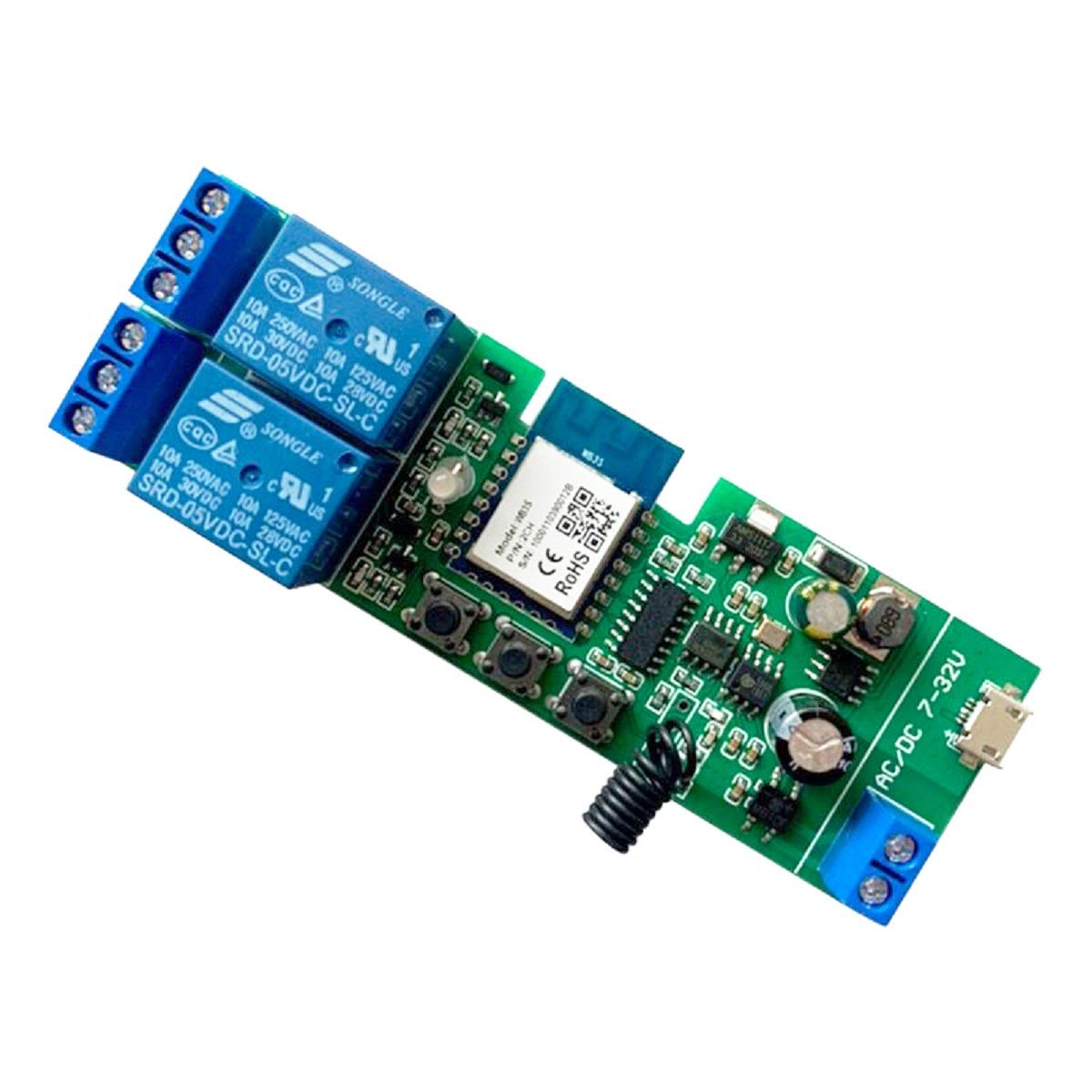 MHCOZY 2CH WiFi RF Wireless Switch Relay,Inching Self-Locking Interlock Mode, App Remote for Access Control Smart Garage Door,Compatible with Alexa Goolge Home (Smart life app WIFI RF Relay) — image 1