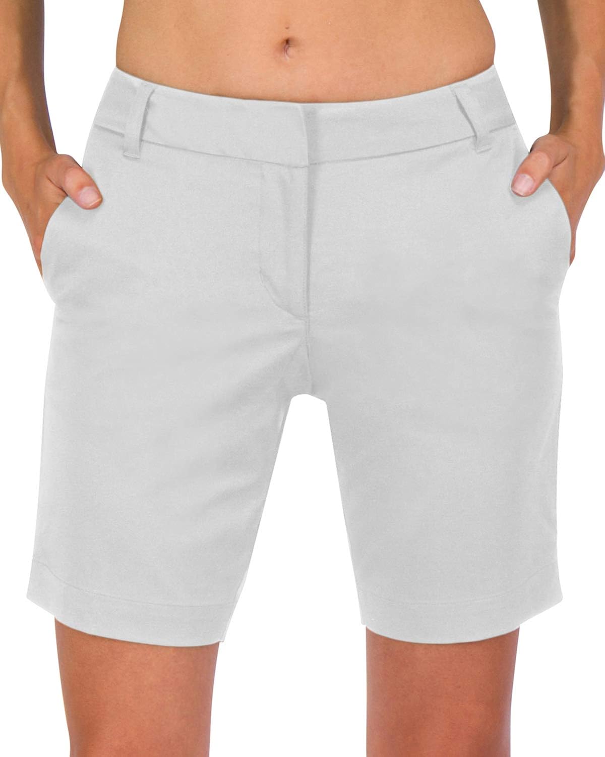 Three Sixty Six Womens Bermuda Golf Shorts - Quick Dry Active Shorts with Pockets, Athletic and Breathable - 8 ½ Inch Inseam: Clothing