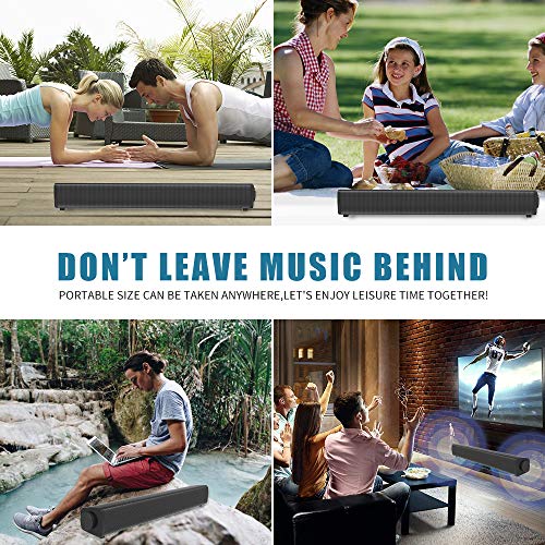 Sound Bar for TV Soundbar with Dual Builtin Subwoofer 15.8 Inch 3D Surround Sound for Home