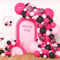 Amazon.com: Kit de arco de guirnalda de globos de color rosa ...
