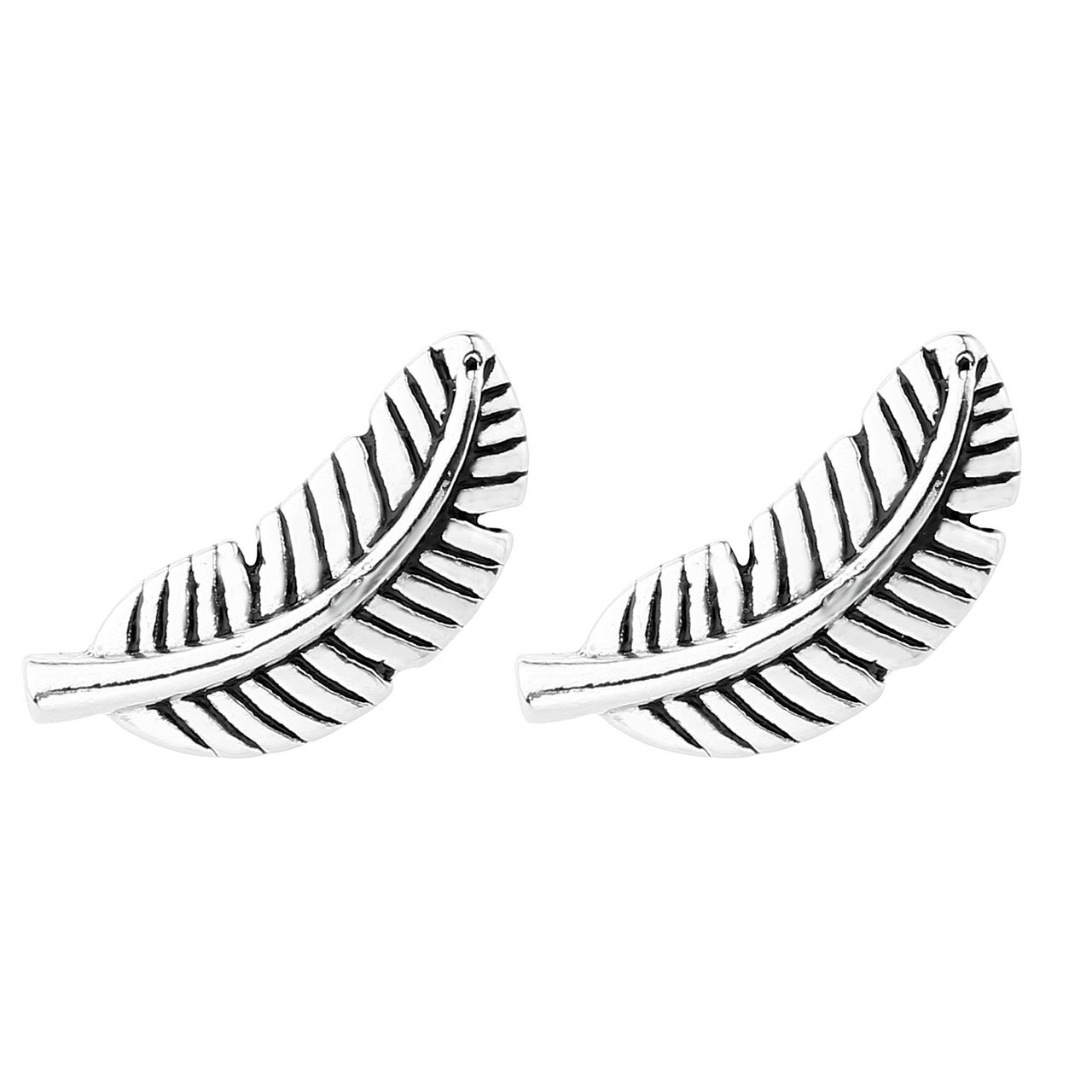 JSDDE Cadeau pour fête des Mères Argent & Steel Lobe/Tragus Bar - Plume Droit - Argent et Dore