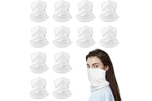 Neck Gaiter Summer, White, Breathable, Soft, Elastic, Moisture-Wicking, Versatile, for Men & Women