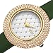 Burgi Swarovski Crystals Encrusted Quilted Dial - Swarovski Crystals Bezel with Satin Leather Strap Women's Watch - Mothers Day Gift - BUR207