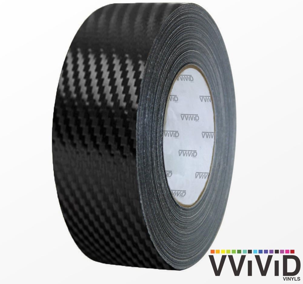 VViViD Black Carbon Fiber AirRelease Adhesive Vinyl Tape Roll (4" x