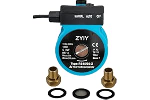 ZYIY 115V Automatic Domestic Water Pressure Booster Pump for Home 3/4" 100W Hot Water Recirculating Pump Criculation Booster Pump 9m/29ft 30L/min Circulator Pump for boiler,Whole House Shower System