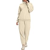 Jeqeocafy Women Oversized Long Sleeve Sweatsuit Half Zip Sweatshirt & High Waisted Pants 2 Piece Outfits With Pockets