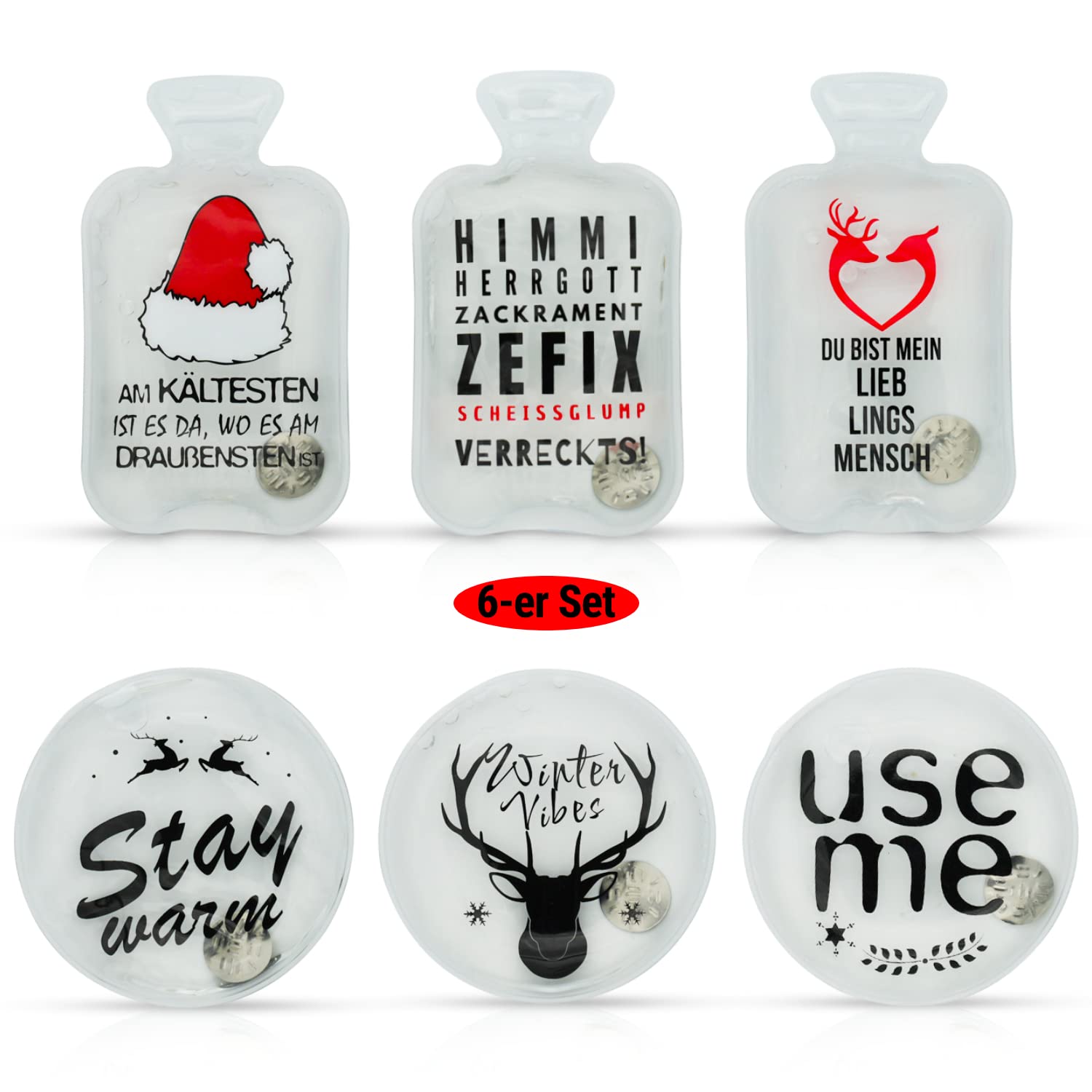 OLLEENO® Hand Warmers for Bending (Set of 6) Reusable Pocket Warmers for Cold Days – Use up to 800 Times – Heat Kink Pillow for Children and Adults Up to 53° Heat Pad for Travel