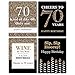 Adult 70th Birthday - Gold - Birthday Party Gift for Women and Men - Wine Bottle Label Stickers - Set of 4