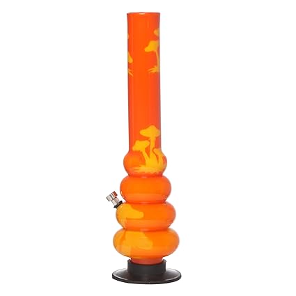 Metier Moksha 4 Bulb Acrylic Bong (5 cm x 5 cm x 40 cm, Orange)