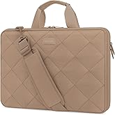 MOSISO 360 Protective Laptop Shoulder Bag, 15-15.6 inch Double Layer Fluffy Padded Laptop Bag with Anti-theft Zipper Compatible with MacBook Pro 16 inch, HP, Dell, Lenovo, Asus Notebook, Taupe Brown