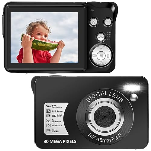 Digital Camera, 30MP 1080P Vlogging Camera Rechargeable