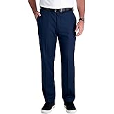 Haggar Men's Cool 18 Pro Classic Fit Flat Front Casual Stretch Performance Golf Pant - Regular and Big & Tall