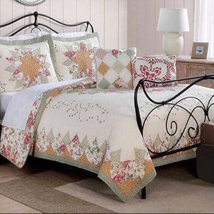 Amazon 綿100 手作り刺繍模様ベッドカバー ベッドスプレッド 夏用キルト ベッドカバー オンライン通販