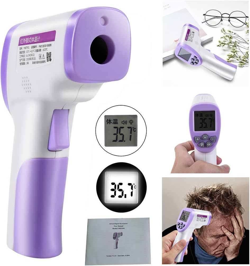 MOSTFA Ear Thermometer Ear and Forehead Function with Fever Alarm Forehead Digital Infrared Body Temporal Thermometer
