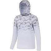 BASSDASH Youth UPF50+ Performance T Shirt with Hood Long Sleeve Fishing Hiking Sun Shirt FS03Y